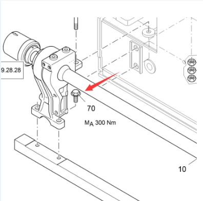 Vögele rammer connecting bolt 9616340045