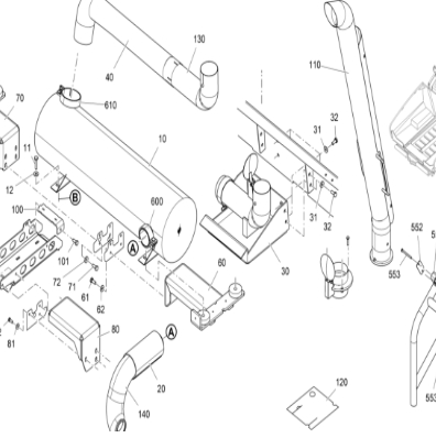 Vögele silencer exhaust pipe 2389384