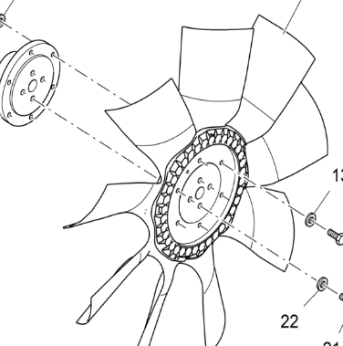 Vögele engine fan blade 2226830