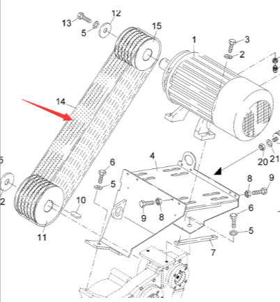 Vögele heating motor belt 3304211457