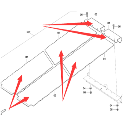 Danapak material feeding bottom plate part number 