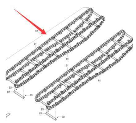 Danapak scraper large chain part number SD2530CS
