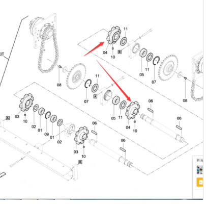Danapak scraper lower sprocket part number 3000012
