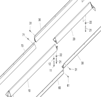 Scraper large chain front center guard 2501561