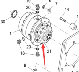 Scraper upper sprocket 4610062220