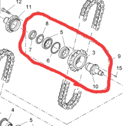 Spiral lower sprocket assembly 2011496