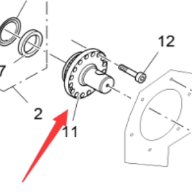 Spiral lower sprocket flange shaft 2011522