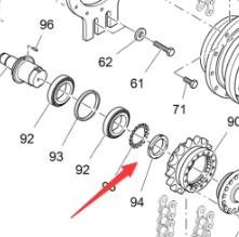 Spiral lower sprocket locking nut 96201302