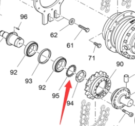 Spiral lower sprocket locking gasket 9600130202